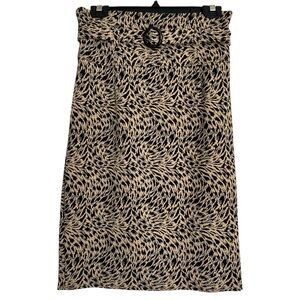 Grace Black and Tan Swirl Pencil Skirt